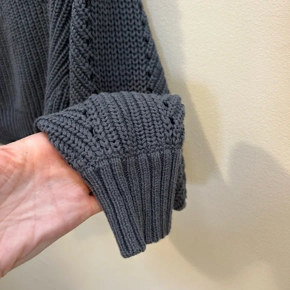 Anthropologie Slate Blue Gray Cropped Knit Sweater Size XXS - Picture 5 of 7